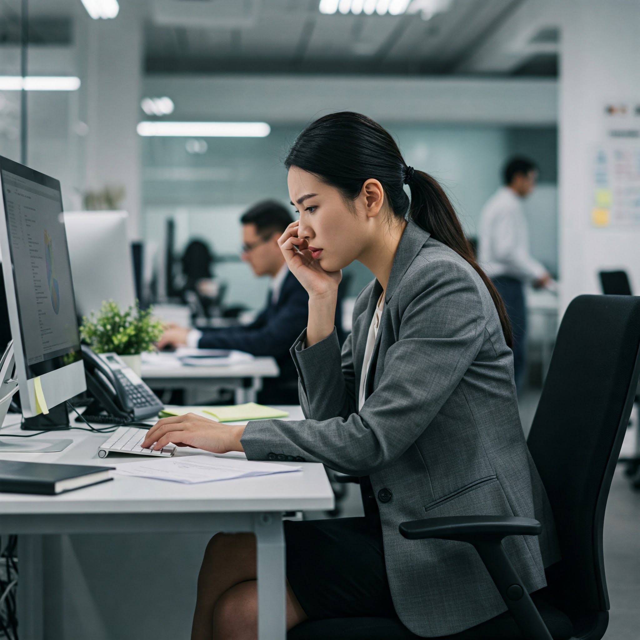 社交不安に悩む女性