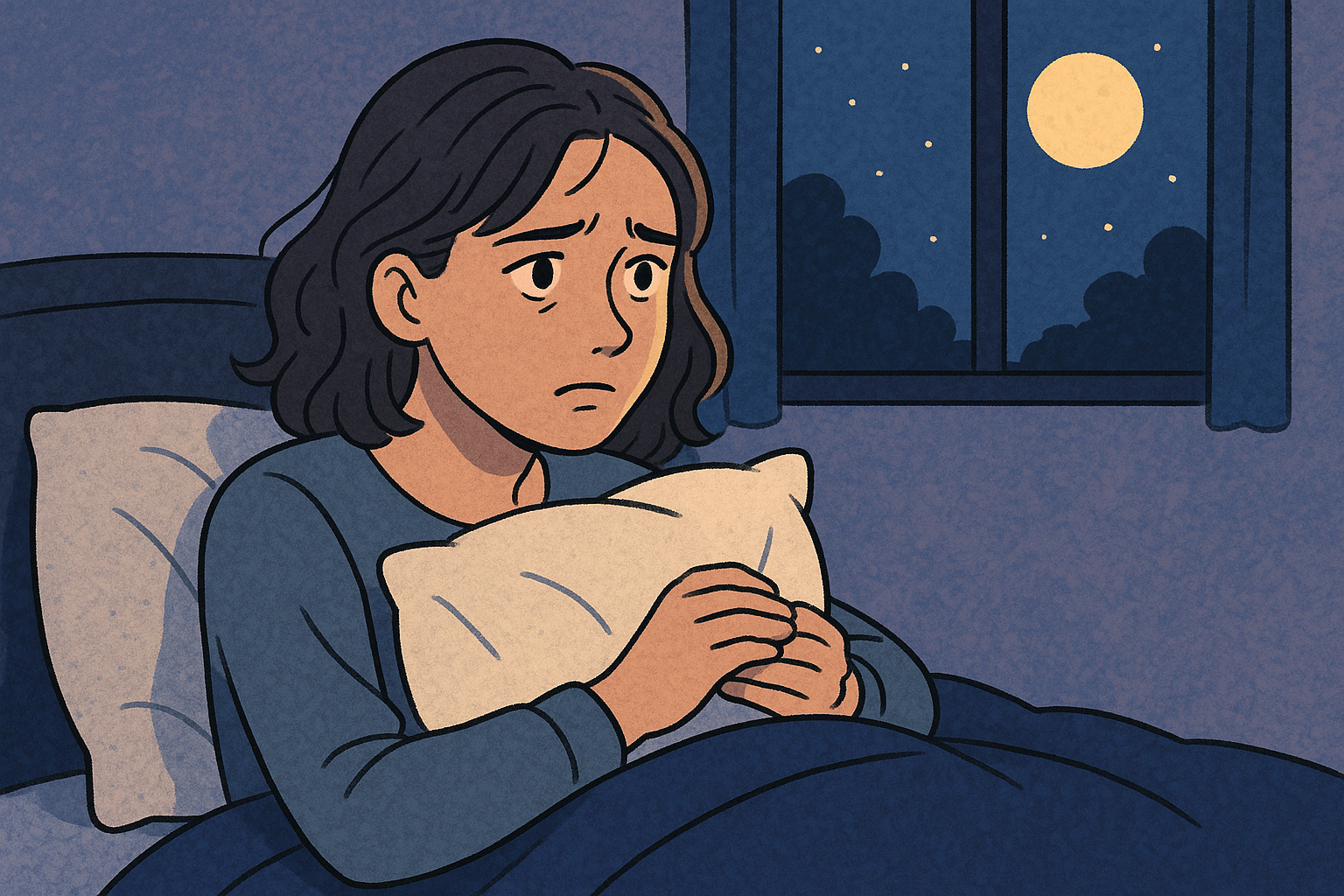 sleeping-woman-moonlight-illustration